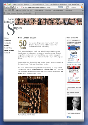 New London Singers Website